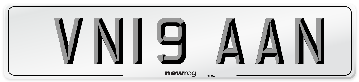 VN19 AAN Number Plate from New Reg